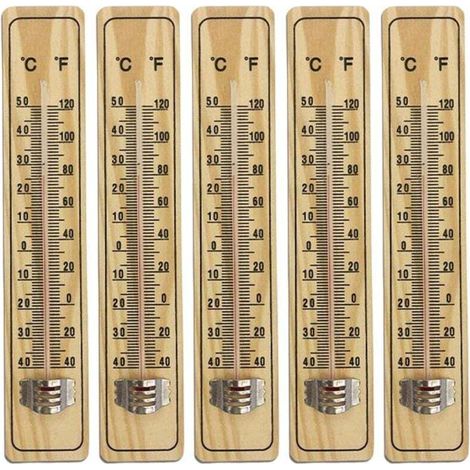 8 Pcs Thermomètre À Bois pour Intérieur,thermomètre en Bois pour Mesurer La Température L'intérieur Et L'extérieur,L'énergie,Thermomètre avec Échelle en Degrés Celsius Et Fahrenheit (1/4)