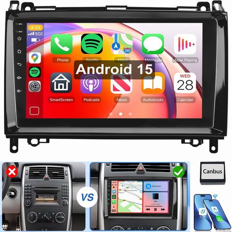 Pour Mercedes Benz A/B Klasse W169 W639 W245 W906 Vito Android 15 Autoradio GPS WIFI 1+32G