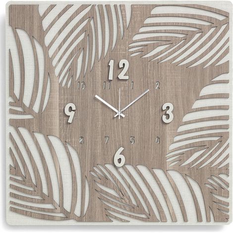 Orologio quadrato 30X30 cm da parete TROPICAL legno laminato TRS