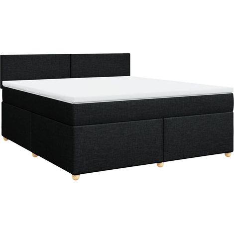 vidaXL Giroletto a Molle con Materasso Nero 180x200 cm in Tessuto (1/5)