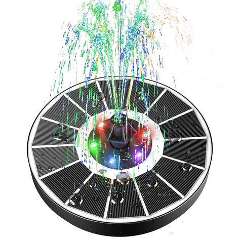 Bomba de fuente solar, fuente flotante solar para exteriores, bomba de estanque solar de 3,5 W con 8 boquillas para baño de aves, acuario, estanque, piscina, patio, fuente de jardín, decoración de jar (1/5)