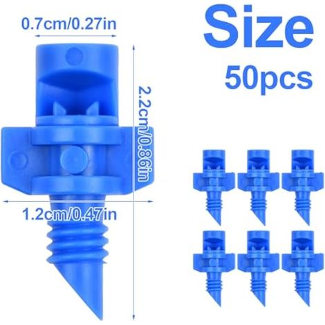 Mini buses de pulvérisation, 50 pièces, buses de brumisation à réfraction en plastique pour jardin, verger et agriculture, 180 degrés (1/5)