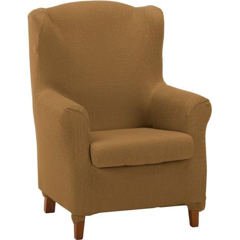 Housse de Fauteuil à Oreilles Duplex matelassée et Ultra-ajustée Housse de Fauteuil à Oreilles Duplex Extensible, Couleur Vison 100% fabriquée en Espagne (1/4)