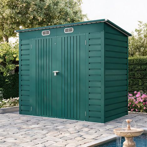 Abri de jardin verde en acciaio zincato 249 x 121 x 183 cm (1/5)