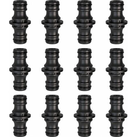 12 Pièces Raccord Tuyau D'arrosage 1/2 Pouce, Embout Tuyau Arrosage Double Mâle, Raccord Tuyau Arrosage Rapide Pour Extension Tuyaux Jardin Lavage Voiture Irrigation (1/5)