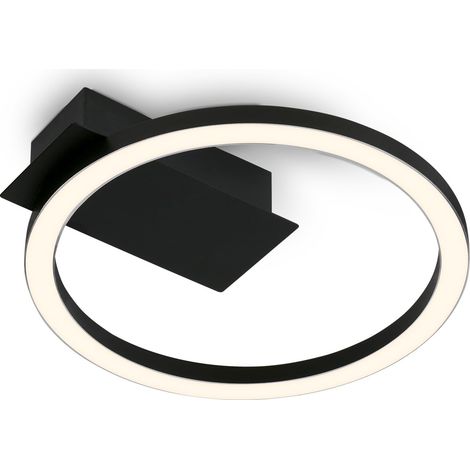 Plafonnier LED Frame, Plafonnier LED couleur blanc chaud, Lampe 5W, Lampe de salon, Lampe de chambre, 210x200x45 mm (LxlxH), Noir (1/5)