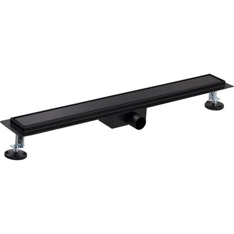 Canaleta de ducha italiana con rejilla color negro mate, para enlosar NOYON & THIEBAULT 70x700 - Ø40