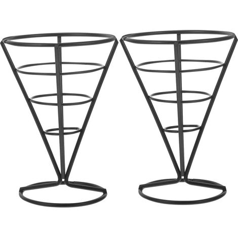Lot de 5 supports à collations pour cupcakes, cônes à sauce, vaisselle de voiture, panier à frites, support pour frites, support en acier inoxydable, chariot de délice, étagère à apéritif (1/5)