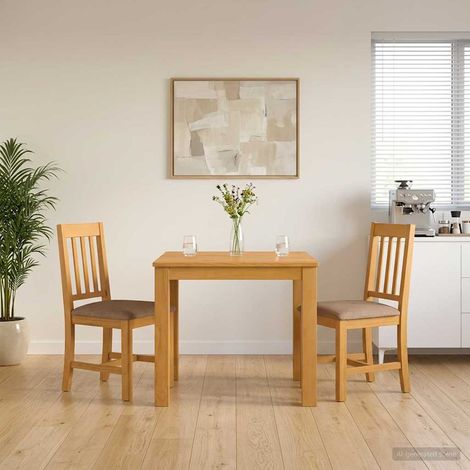 vidaXL Ensemble de salle à manger 3 pc Gris Bois de chêne massif (1/5)