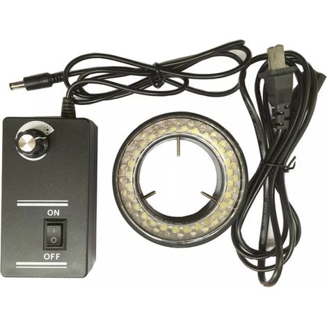 Lampe annulaire lumineuse à 60 LED réglable pour microscope stéréo zoom, mise au point (1/5)