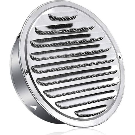 royaluxe -Grille de ventilation ronde en acier inoxydable Grille de ventilation en métal de 100 mm Grille de protection contre les intempéries avec grille de ventilation anti-insectes Lattes de grille (1/5)