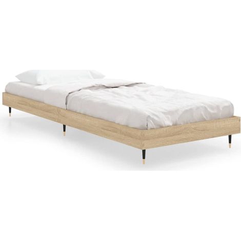 Lit simple Lit adulte Cadre de lit sans matelas chêne sonoma 75x190 cm (1/5)