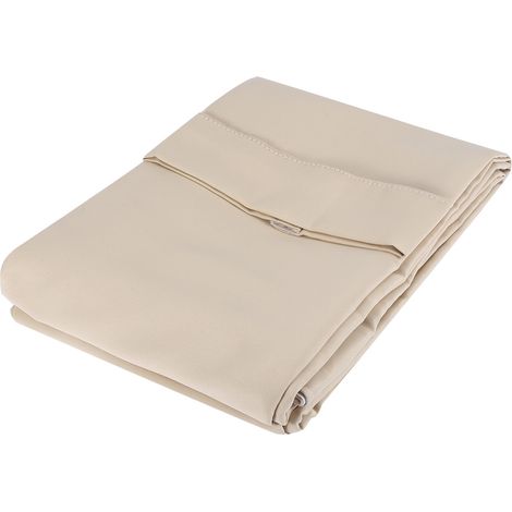 Rideau Occultant Polyester - Anneaux Métalliques - Pour Chambre Et Salon - Beige - 140 X 260 Cm - 1 Pièce (1/5)