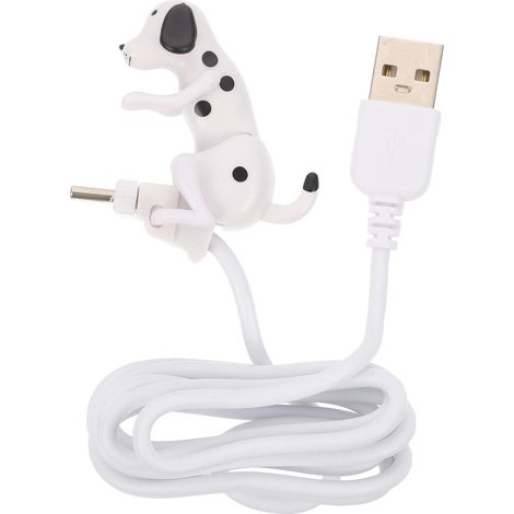 Câble de Chargement Type-c Créatif de Chien Blanc en Plastique et Métal, Charge Rapide et Rappel Ludique, pour Téléphone Bureau Voiture (1/5)