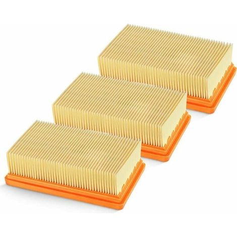 3 Pack remplacement plat plissés Filtre Karcher MV4 MV5 MV6 WD4 WD5 WD6, WD4P WD5P WD6P Aspirateur Wet-Dry - remplace 2,863-005,0 F (1/5)