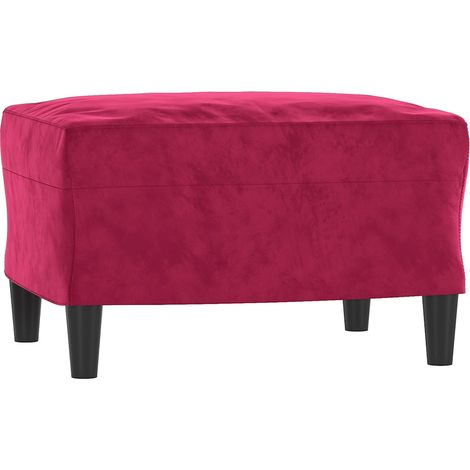 Repose-pied Rouge bordeaux 60x50x41 cm Velours CFW216481 (1/5)