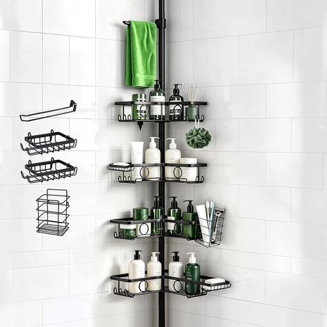 Support douche sans percage, 105-304cm, Inoxydable, pour Salle de Bain (1/5)