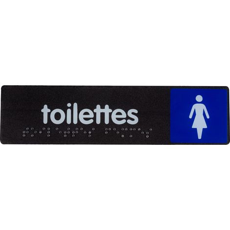 Plaque de porte Toilettes femmes - Braille - 170x45mm - 4038865