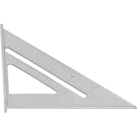 Règle triangulaire de 7 pouces en alliage d'aluminium avec échelle transparente pour mesurer les angles droits (1/5)