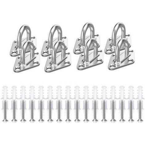 M5 Platine Oeillet Inox,8 Pièces Rhombic Kit de Crochet Plafond Charge Lourde,Crochets D'ancrage Marine avec Vis (1/5)