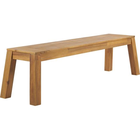 Banco de comedor para jardín de 3 plazas de madera laminada de acacia asiento de madera clara rústico exterior interior Livorno