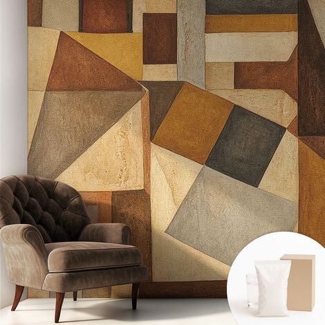 Carta Da Parati Non Tessuto - Con Colla Gratuita - Con Motivi Moderni - Design Elegante Per Pareti Astrazione geometrica 250x250 cm (1/5)
