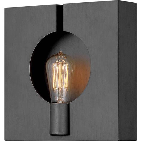 Applique carrée graphite acier Ludlow E27 Quintiesse (1/4)