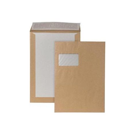 POSTHORN Papprückwandtasche POSTHORN DIN C4 mit Fenster 120g/m² mit Haftklebung Papier braun 100 St./Pack.