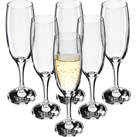 KADAX Weingläser, spülmaschinenfeste Weinkelche 6x220ml, für Sekt