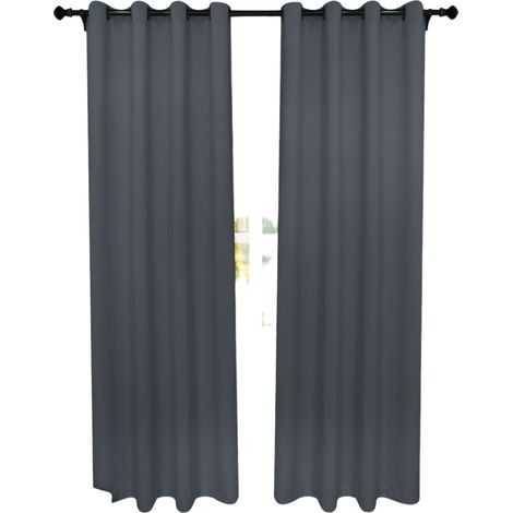 Rideau occultant total pour salon, rideau isolant thermique, rideau à œillets, convient pour porte-fenêtre, 2 pièces, 130 x 160 cm