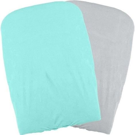 DOMIVA Lot 2 Housses matelas a langer - Aqua/Perle
