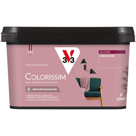 Peinture murale intérieure Colorissim® V33 Argile rose Velours 2L
