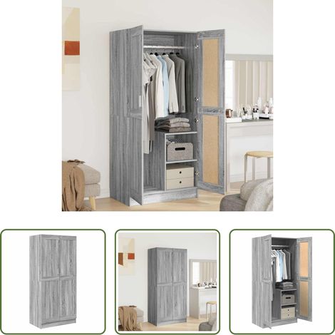 Kleidungsschrank - Kleiderschrank Grau Sonoma 82,5x51,5x180 cm Holzwerkstoff (1/5)