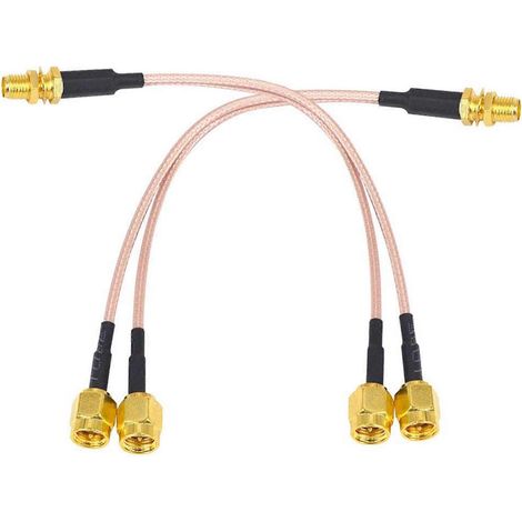 Câble coaxial pour antenne WiFi, répartiteur/combinateur droit SMA femelle vers Y 2xSMA mâle, rallonge Pigt (1/5)