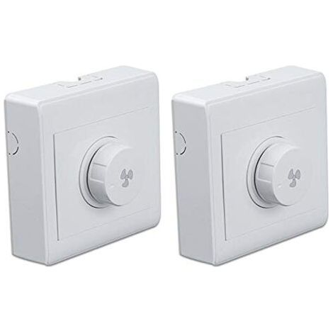 Lot de 2Réglage du Ventilateur de Plafond Régulateur de Vitesse en continu Interrupteur Mural 220V 10A pour gradateur 300W (1/5)