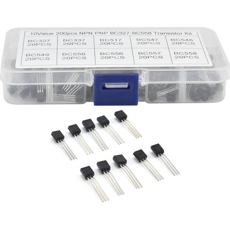 Kit de 200 transistors BC327-BC558, 10 valeurs pour usage général et alimentation (1/5)
