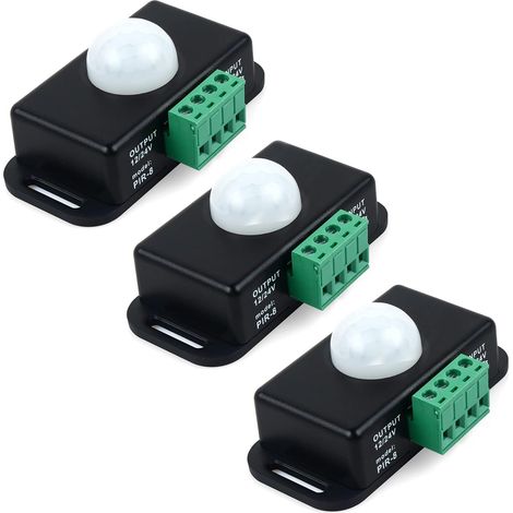 3 Pièces commutateur de capteur de Mouvement 12 V/24 V, contrôleur de commutateur LED à capteur PIR pour Bandes Lumineuses LED Flexibles (1/4)