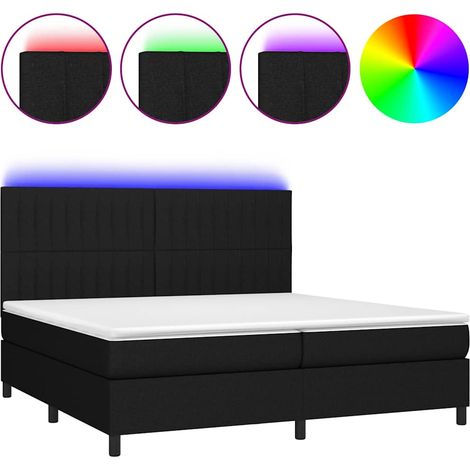 Maison Exclusive - Letto a Molle Materasso e LED Nero 200x200cm in Tessuto (1/5)