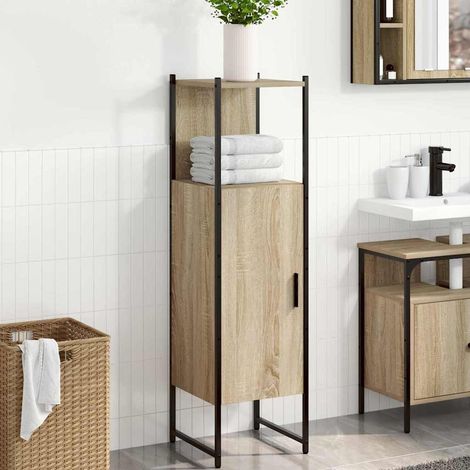 Badezimmerschrank Beige 33 x 33 x 120,5 cm Holzwerkstoff