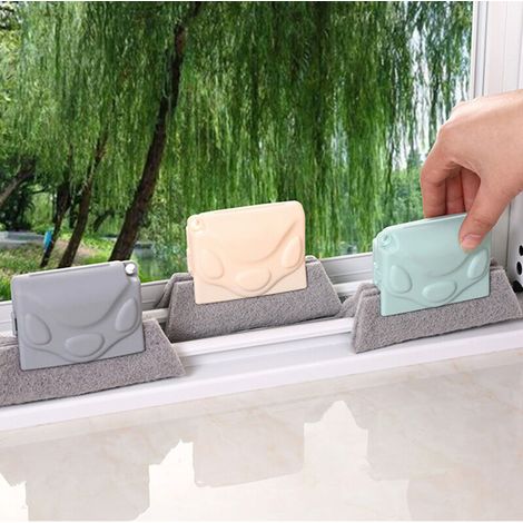 VURAHOME - Lot de 3 brosses de nettoyage pour vitres, brosse de nettoyage créative pour rainures, brosse de nettoyage pour rainures de fenêtre, nettoyage rapide de tous les coins et fissures (1/5)