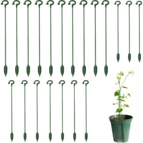 Pflanzenstäbe - Set mit 20 Stäben für Pflanzen - 17cm/27cm - Weißes und grünes Plastik
