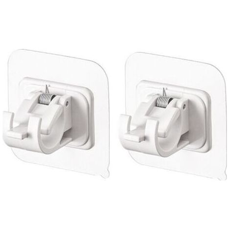 4 Pièces Support Tringle Rideaux sans Percage Plastique Crochet Rideau Adhesifs Porte-Tringles Support Rideau sans Percage Crochets pour la Maison,la Salle de Bain (1/5)