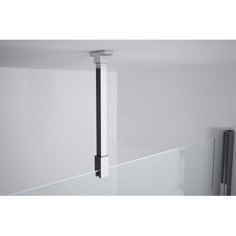 Novellini – Barre de renfort au plafond chromée 1 m – Fixation pour paroi de douche Lunes H – Recoupable pour montage facile
