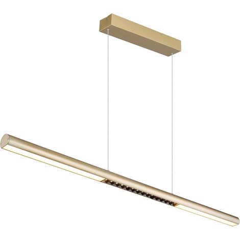 Pendelleuchte Hängelampe Esszimmerlampe goldfarben Höhe verstellbar LED H 150 cm