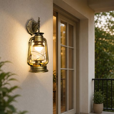 【Maison connectée】Rustic Kerosene Lampe Fixé Au Mur, E27 Crochet Suspension Applique , Bar Intérieur Café Restaurant Couloir Décor Appliques [Classe énergétique E] (1/5)