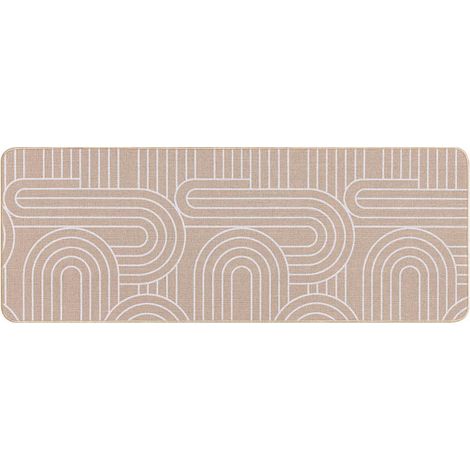 Tapis Déco Imprimé "Modul" 45x120cm Naturel & Blanc (1/4)