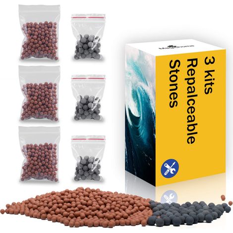 Lot de 6 sachets de billes minérales à ions négatifs de rechange pour filtrer l'eau billes de rechange pour pommeau de douche 3 lots de 2 sachets (1/5)