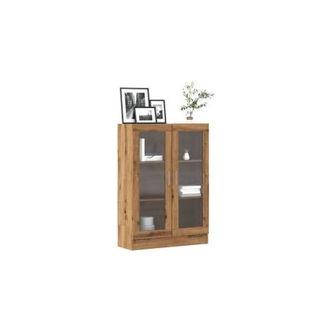 Bibliothèque chêne artisanal 82,5x30,5x115 bois d'ingénierie (1/5)