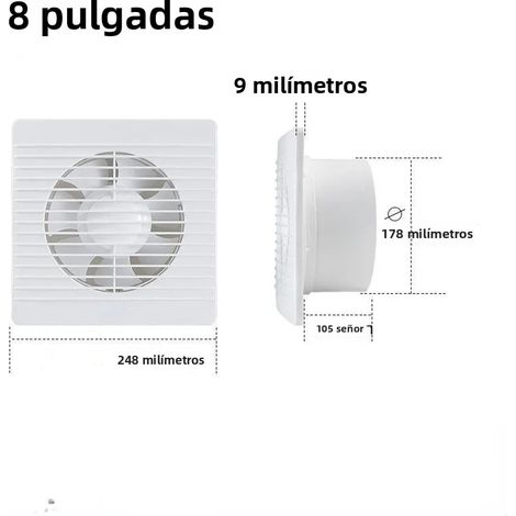 Ventilateur d'extraction de salle de bain puissant et silencieux (8 pouces) (1/5)