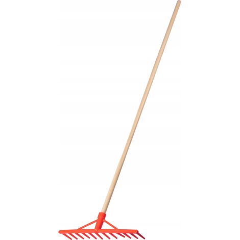 Rastrello per fieno KADAX con manico lungo in legno per una raccolta efficiente e confortevole, rastrello per foglie da giardino, strumento da giardinaggio (plastica) (1/5)